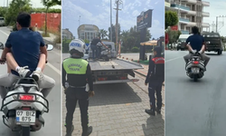 Alanya’da Motosiklette Kucağında Yolcu Taşıyan Sürünce 32 Bin Tl Ceza