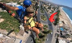 Alanya'da Trafik Kazası Yamaç Paraşütü Kamerasına Takıldı