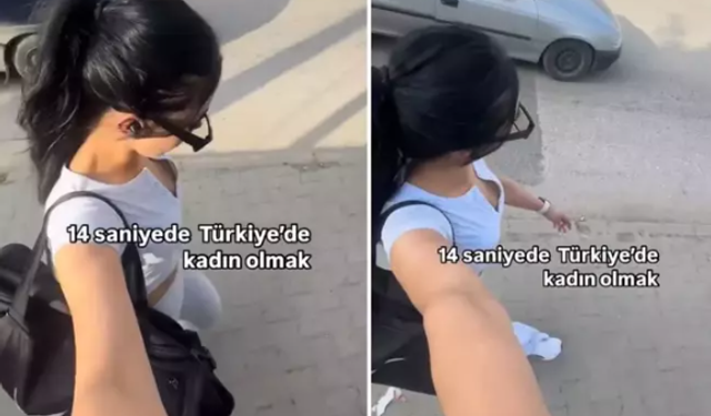 "Türkiye'de Kadın Olmak" Notuyla Video Paylaştı! İşte 14 Saniyede Yaşananlar