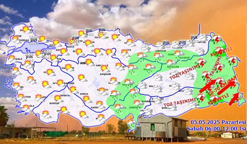 Doğu ve Güneydoğu'ya toz taşınımı uyarısı!