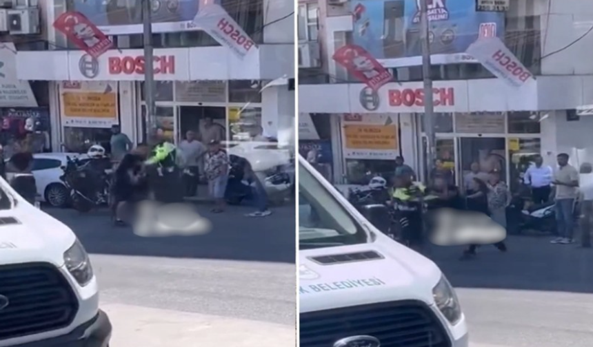 Trafik Polisine Tekmeli Yumruklu Saldırı Kamerada